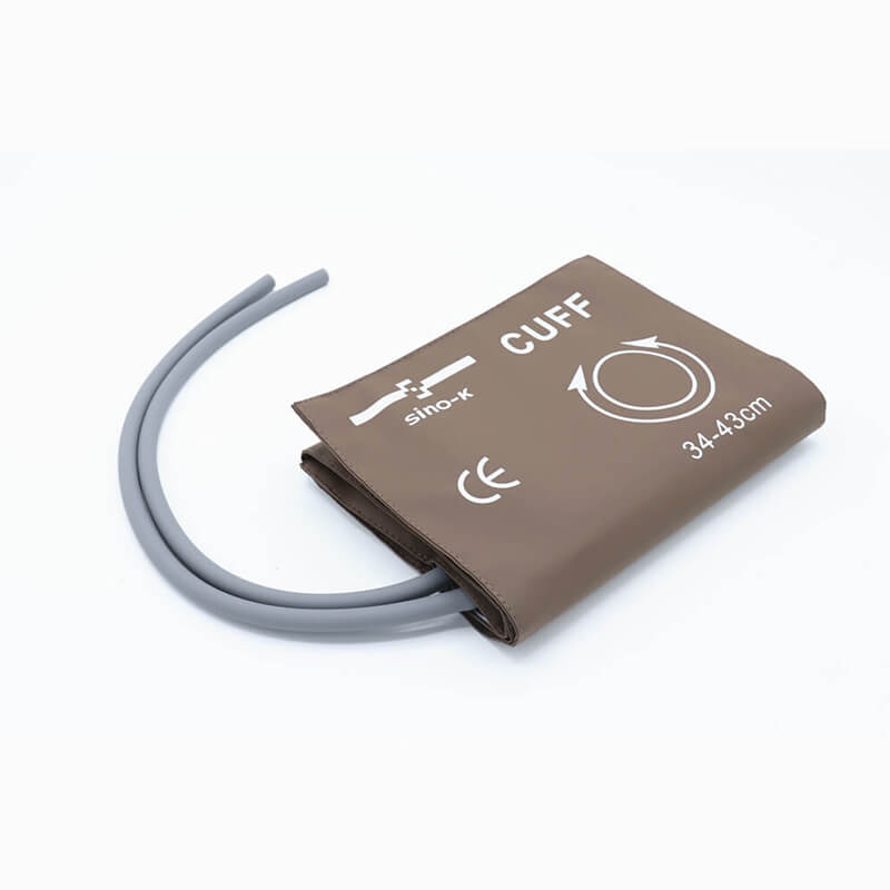 Reusable Blood Pressure Cuff Double Tube Large Adult Use 34 - 43 cm Arm Circumference (brown style) - sinokmed