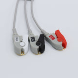 For Biolight ECG Cable 3 Leadwires AHA 12 Pin Pinch/Grabber Connector - sinokmed