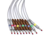 For GE Marquette EKG Cable 2029890-001 10 Leads Wires IEC Banana 4.0mm European Standard Connector