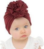 Baby Turban Hat Cap Beanie Bonnet with Big Flower for Baby Girls Toddlers Newborns Infants