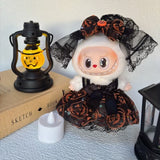 Kleidung für Labubu-Puppen – süßes Outfit für 17 cm großes, einteiliges Kostümzubehör (Puppe nicht im Lieferumfang enthalten) – perfekt für Sammler und Halloween-Kürbis-Verkleidungen 