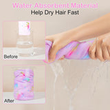 1pc Microfiber Hair Towel Wrap With Button for Kids, Soft Quick Dry Hair Cap, Cartoon Pattern Hair Towel For Bathroom, Absorbent Hair Wrap Towel for Women and Girls, Bathroom Supplies
