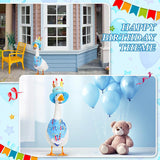 Happy Birthday Gänse-Outfit, Veranda-Gänse-Outfits mit Happy Birthday-Kuchenhut und Bandana, Yard-Gänse-Outfits für 23" 17" Zement-Kunststoff-Gänse-Enten-Dekorationen 