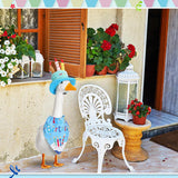 Happy Birthday Gänse-Outfit, Veranda-Gänse-Outfits mit Happy Birthday-Kuchenhut und Bandana, Yard-Gänse-Outfits für 23" 17" Zement-Kunststoff-Gänse-Enten-Dekorationen 