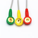 For Schiller ECG Cable 3 Leads Standard IEC Snap Connector