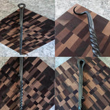 Meat Hook Flipper,BBQ Food Turner,Pigtail Flipper Hook,Stainless Steel Meat Turner Hook for Grilling & Smoking,Great Tool for BBQ,Turning Vegetables and Meats BBQ Grill