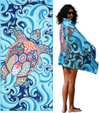 Microfiber Lightweight Beach Towel Sand Free Quick Dry Absorbent Thin Compact Towels for Swimming Pool Camping Beach Accessories Large for Vacation Essentials Gift Adult