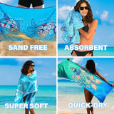 Microfiber Lightweight Beach Towel Sand Free Quick Dry Absorbent Thin Compact Towels for Swimming Pool Camping Beach Accessories Large for Vacation Essentials Gift Adult