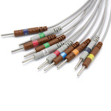 For Nihon Kohden EKG Cable 10 Leads Wires 15 Pins Connector Needle 3.0mm  AHA 4.7k resistor