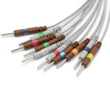 For Burdick EKG Cable 10 Leads Wires AHA Needle Connector