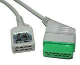 For Nihon Kohden ECG Trunk Cable JC-906PA 6 Lead to 12Pin Connector IEC Latex - sinokmed