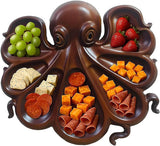 Octopus Charcuterie Platter, Ocean Themed Cheese Bread Board, Novelty Unique Serving Tray Board for Cheese Meats Fruit, Small Design Wood Serving Tray