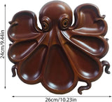 Octopus Charcuterie Platter, Ocean Themed Cheese Bread Board, Novelty Unique Serving Tray Board for Cheese Meats Fruit, Small Design Wood Serving Tray