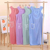 Women's Wearable Bath Towel, Women's Bath Towel, Women's Bath Towel Shower with Pocket Adjustable Bathrobe, Household Bathrobe