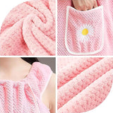 Women's Wearable Bath Towel, Women's Bath Towel, Women's Bath Towel Shower with Pocket Adjustable Bathrobe, Household Bathrobe