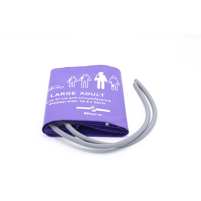 Reusable Blood Pressure Cuff Double Tube Large Adult Use 33 - 47 cm Arm Circumference (Purple style) - sinokmed