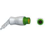 For Biolight ECG Cable 3 Leadwires AHA 12 Pin Snap Connector - sinokmed