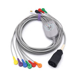 For Zoll E/M Series ECG cable 10 leadwires AHA Snap connector