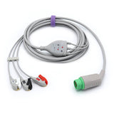 For Draeger Siemens ECG 3 Lead wires AHA 10-pin Pinch/Grabber Connector