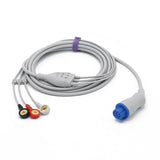 For Datex Ohmeda ECG Cable 3 Leadwires AHA Snap Connector
