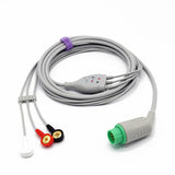 Für Kontron EKG-Kabel 3 Ableitungskabel AHA Snap Connector