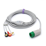 For Medtronic-Physio Control ECG Cable 3 Leads AHA Snap Connector