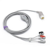 For Philips ECG Cable 3 Leadwires 8 Pin AHA Pinch/Grabber Connector