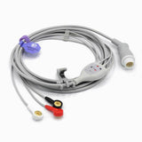 For Mindray ECG Cable 3 Leadwires 12pins Connector AHA Snap