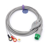 For Spacelabs 72713 ECG Cable 3 Leadwires AHA 17 Pin Snap Connector
