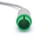 For Spacelabs 72713 ECG Cable 3 Leadwires AHA 17 Pin Snap Connector