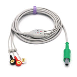 Competible Mediana ECG cable 3 LeadsWires 8 pins AHA connector