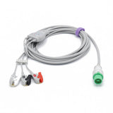 For Fukuda Denshi ECG Cable 3 Lead AHA Pinch/Grabber Connector