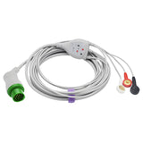 For Biolight ECG Cable 3 Leadwires AHA 12 Pin Snap Connector - sinokmed