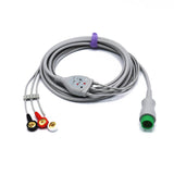 For Mindray 043-000487-01 ECG Cable 3 Leadwires Snap 12 pin AHA Standard Connector