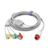 For Bionet ECG Cable 3 Leadwires 8 Pin Pinch/Grabber IEC European Standard Connector