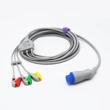 For Datex Ohmeda ECG Cable 3 Leadwires Pinch/Grabber IEC European Standard Connector - sinokmed