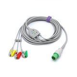 For Hellige ECG Cable 3 Leadwires 303-442-99 IEC European Standard Pinch/Grabber Connector