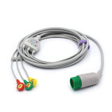 For Medtronic-Physio Control ECG Cable 3 Leads IEC Snap Connector