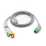 For Mennen ECG Cable 3 Leadwires IEC Snap Connector