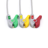 For Nihon Kohden ECG 3 Leadwires IEC European Standard Pinch/Grabber
