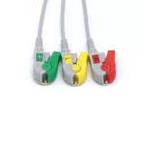 For Philips M1672A ECG 3 Leadwires IEC European Standard Pinch/Grabber