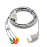 For Philips M1735A ECG Cable 3 Leadwires 8 Pin Snap IEC European Standard Connector