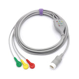 For Philips ECG Cable 3 Leadwires Snap IEC European Standard Connector