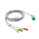 For Schiller ECG Cable 3 Leads Standard IEC Snap Connector