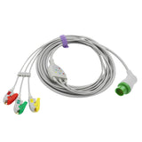 For Biolight ECG Cable 3 Leadwires IEC 12 Pin Pinch/Grabber Connector - sinokmed
