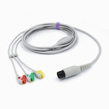 For Mindray ECG Cable 3 Leadwires 6Pin Pinch/Grabber IEC European Standard Connector