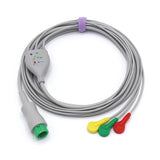 For Mindray ECG Cable 3 Leadwires  Snap 12 pin IEC European Standard