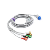 For GE Datex Ohmeda ECG Cable with 5 Lead ECG Cables 4.0 Snap Round 10 Pins Connector AHA