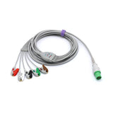 For Hellige ECG Cable 5 Leadwires 303-442-99 AHA Pinch/Grabber Connector