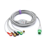 For Hellige ECG Cable 5 Leadwires 303-442-99 AHA Snap Connector 10 Pins